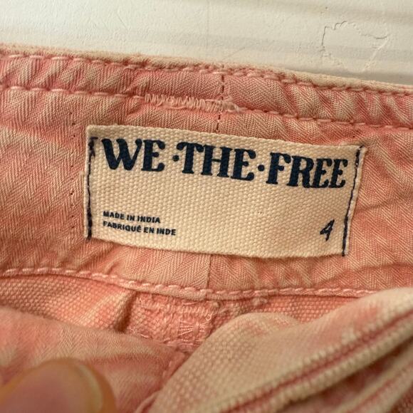 Free People We the Free Supersonic High Waist Slim Crop Barrel Jeans Pink 4 NEW - Picture 5 of 10